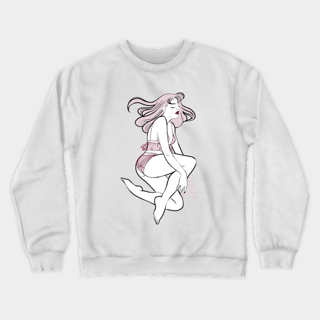 Pink Crewneck Sweatshirt by NatKlekot